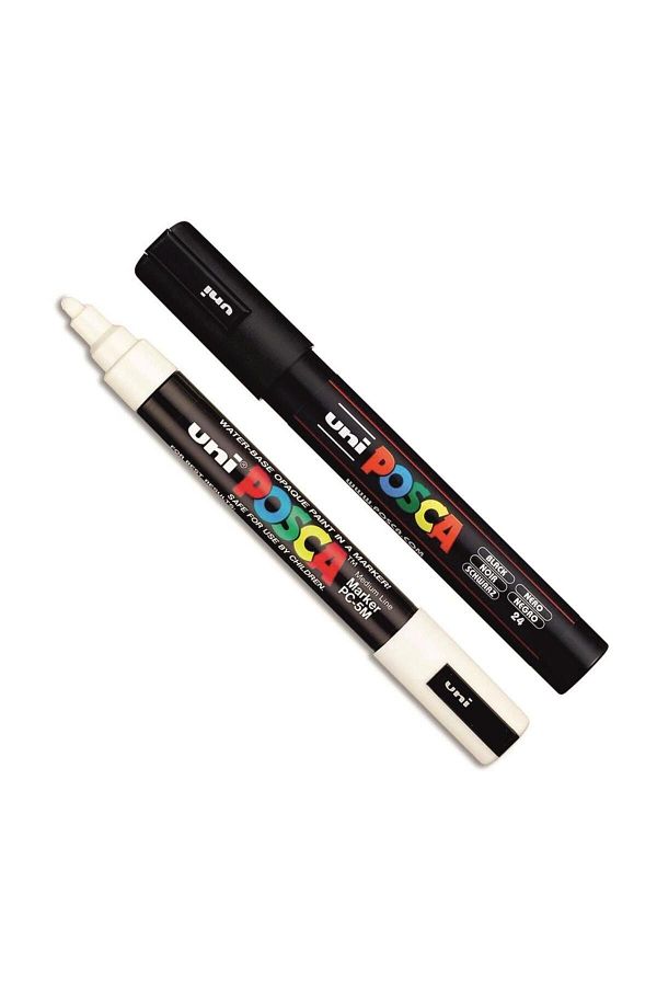 White posca pen deals