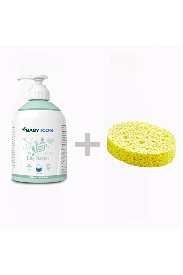 Durgun bebe Baby Icon Saç Ve Vücut Bebek Şampuanı Bebek Süngeri Vegan Sülfat Ve Parfüm Içermez 300 Ml