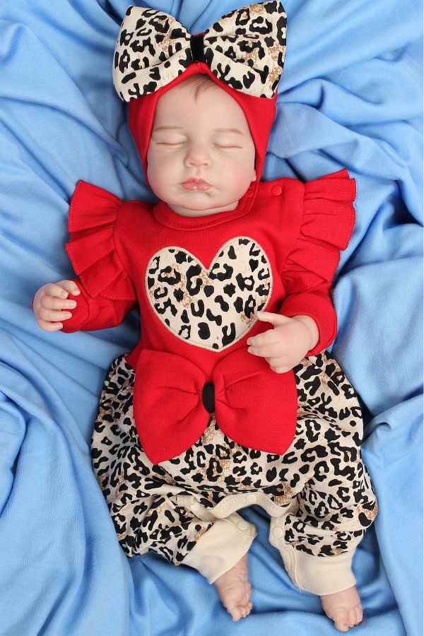 Leopard newborn outfit top