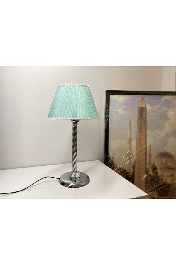 asellus-Mette Twisted Lampshade with crystal detail "Knitted Hat" Table Lamp chrome Plated (silver color) 1