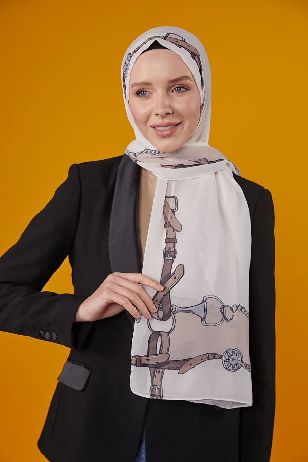 Differenza-شال بنمط حزام - بيج 1