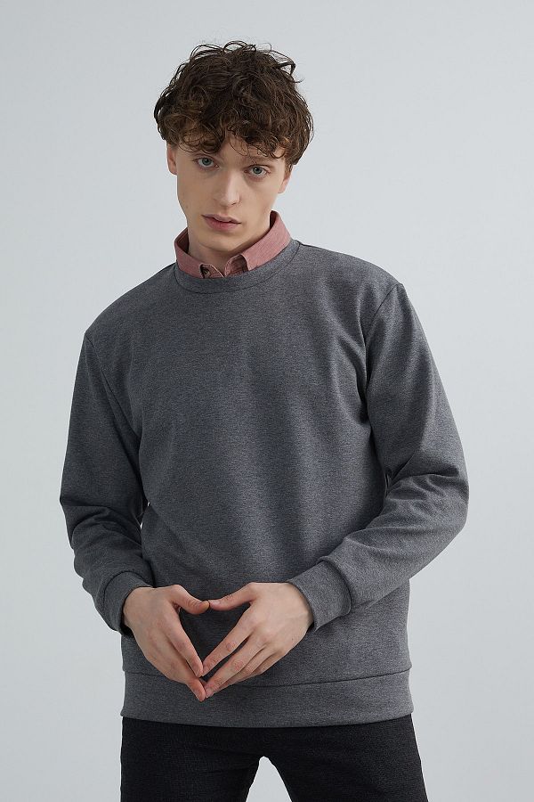 PAULMARK-Ανυψωμένο Basic Sweat Top 1