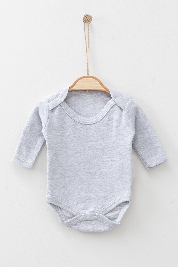 ADABEBEK %100 Pamuk Uzun Kollu Çıtçıtbadi Çıtçıtlı Body