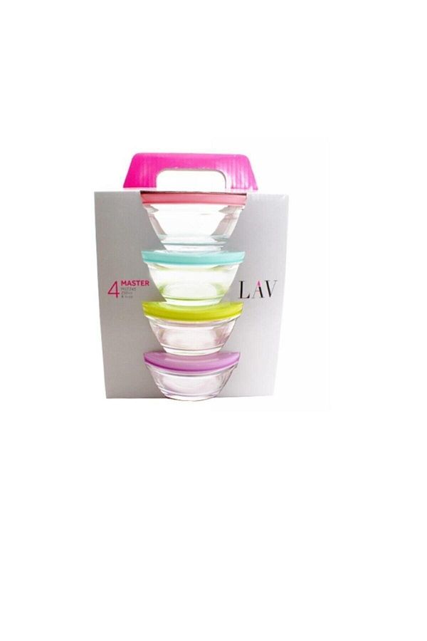 LAV-4-Piece Storage Container - Glass Storage Container with Lid Mst243 1
