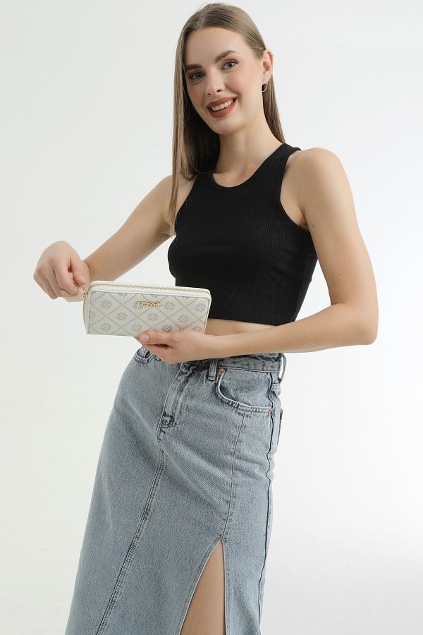 Fossil-محفظة نسائية بيضاء 06FS23Y03 1