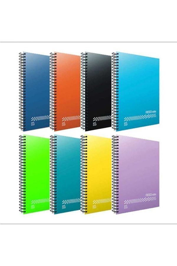 Gıpta-Fresco Spiral PP Cover A4 120 Sheets Notebook Set - 4 Squared, 4 Lined 8 Pieces 1