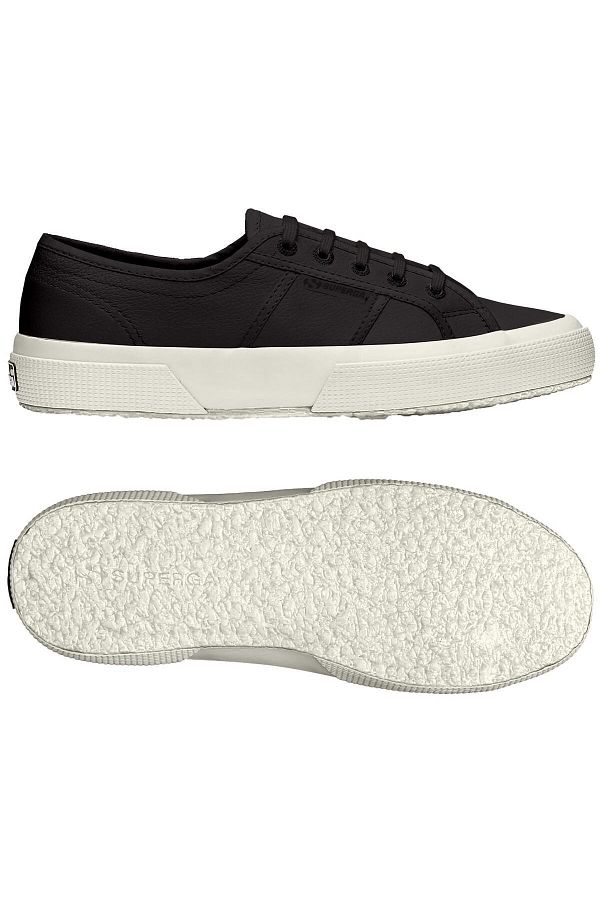 Superga 2750 Tumbled Leather Unisex Black Low Top Sneaker Trendyol