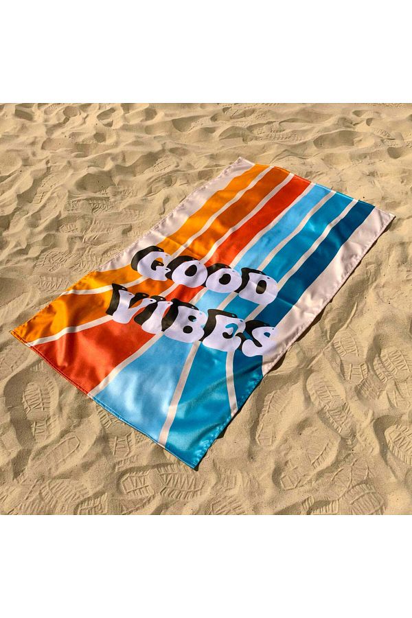 The Lucid Lab Good Vibes Retro Beach Towel Cotton Trendyol
