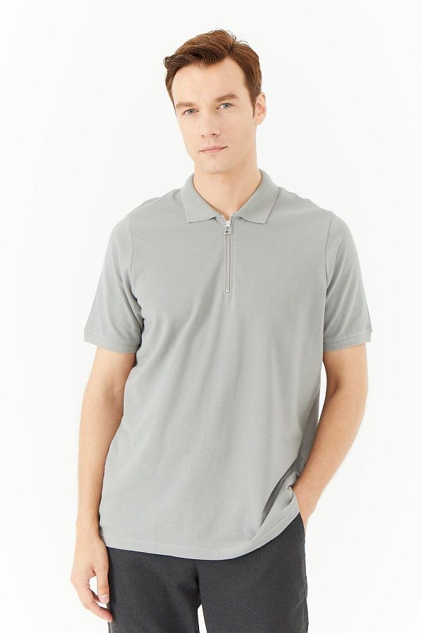 PAULMARK-T-SHIRT WITH ZIPPER ON THE COLLAR 1