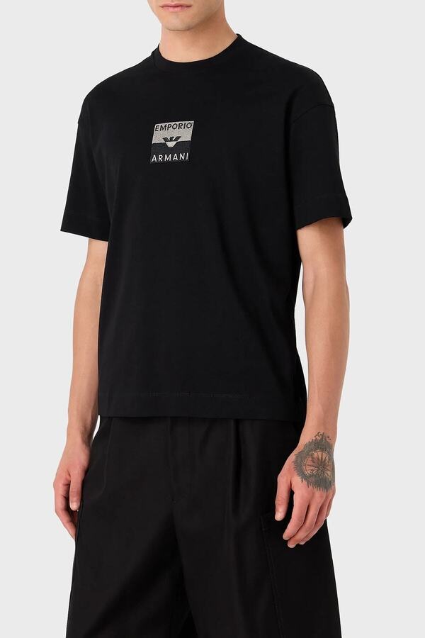 Emporio Armani Men's Brand Logo Short Sleeve Round Neck