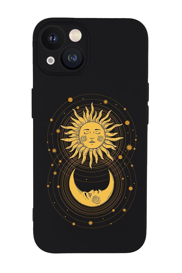 mooodcase-حافظة إطلاق متوافقة مع هاتف Iphone 13 مع عدسة كاميرا بنمط القمر والشمس لحماية عدسة الكاميرا من السيليكون الممتص للصدمات 1