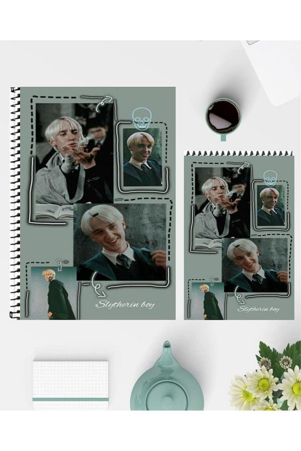 feroxby-دفتر ملاحظات Draco Malfoy مقاس A5 مقاس 21 × 15 سم ومفكرة مقاس 14 × 10 سم بتصميم مخصص غير مبطن 1