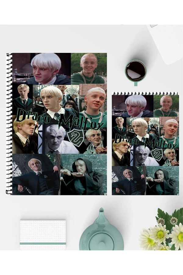 feroxby-دفتر ملاحظات Draco Malfoy مقاس A5 مقاس 21 × 15 سم ومفكرة مقاس 14 × 10 سم بتصميم مخصص غير مبطن 1