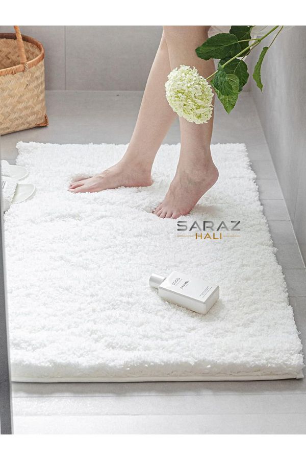 SARAZ HALI Water Absorbent Bathroom Foot Rug Towel Fluffy Non Slip Washable Non Pilling 40 x 60 Trendyol