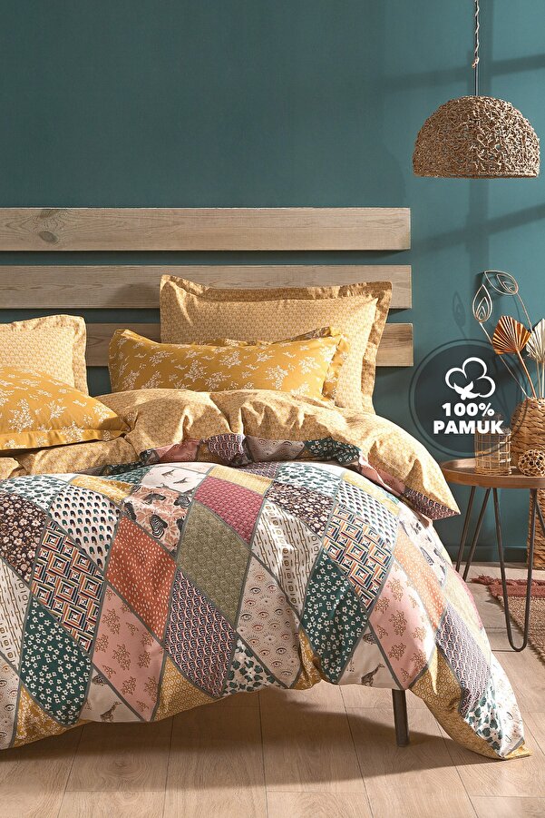 Yataş Astrid Tek Kişilik Ranforce Nevresim Seti - Hardal