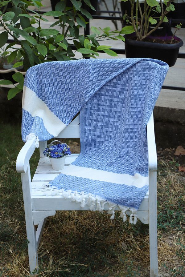 SEMTEKS-BATTAL BOY DIAMOND PATTERN 100% COTTON 100*180 BEACH TOWEL PESTEMAL 1