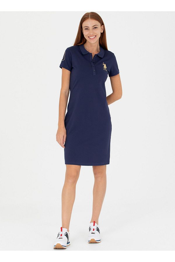 U.S. Polo Assn. US Polo Assn. Navy Blue Straight Cut Women s Dress MTS02223 075 Trendyol