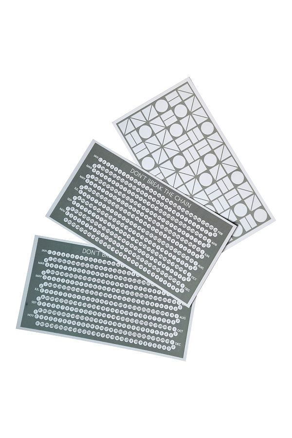 Zone Design-4 Pieces Don't Breaking The Chain Habit Tracker Card / Bookmark 1