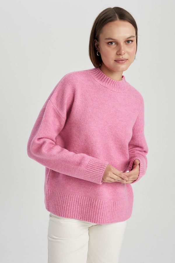 DeFacto-Pullover mit halbem Rollkragen und Oversize-Passform 1