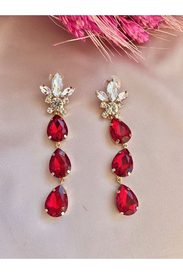 Long evening earrings sales