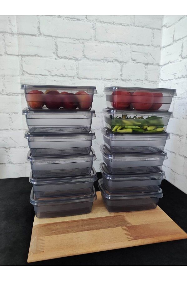 MAVİKÖY-12-Piece Storage Container Breakfast Spice Dispenser Nuts Food Container PP5 650ML 1