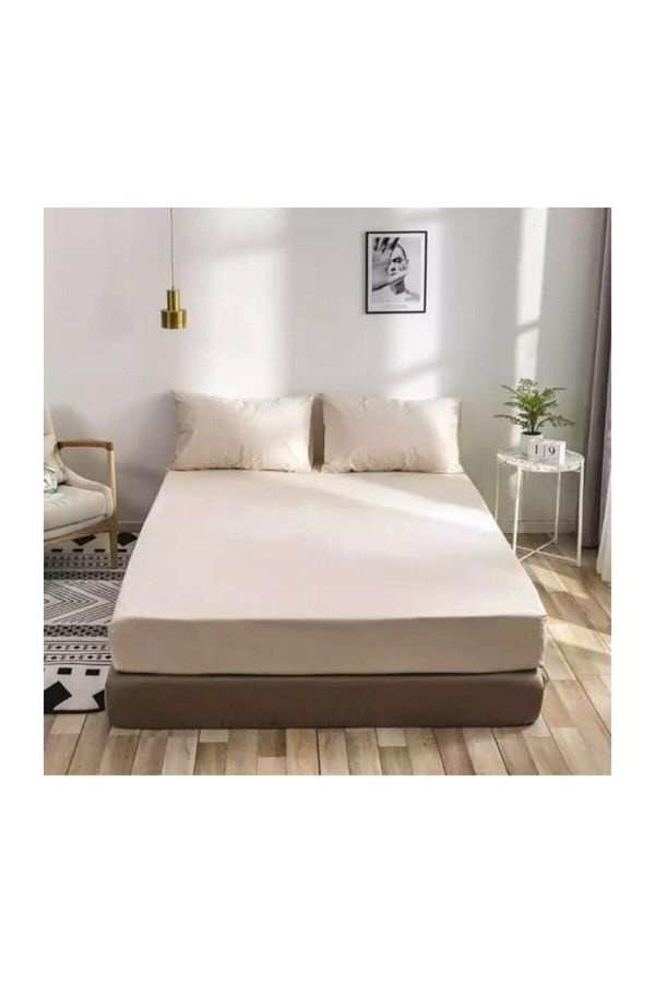 Sarev-Fitted Sheet Set Ranforce Single Beige V52 100x200 1