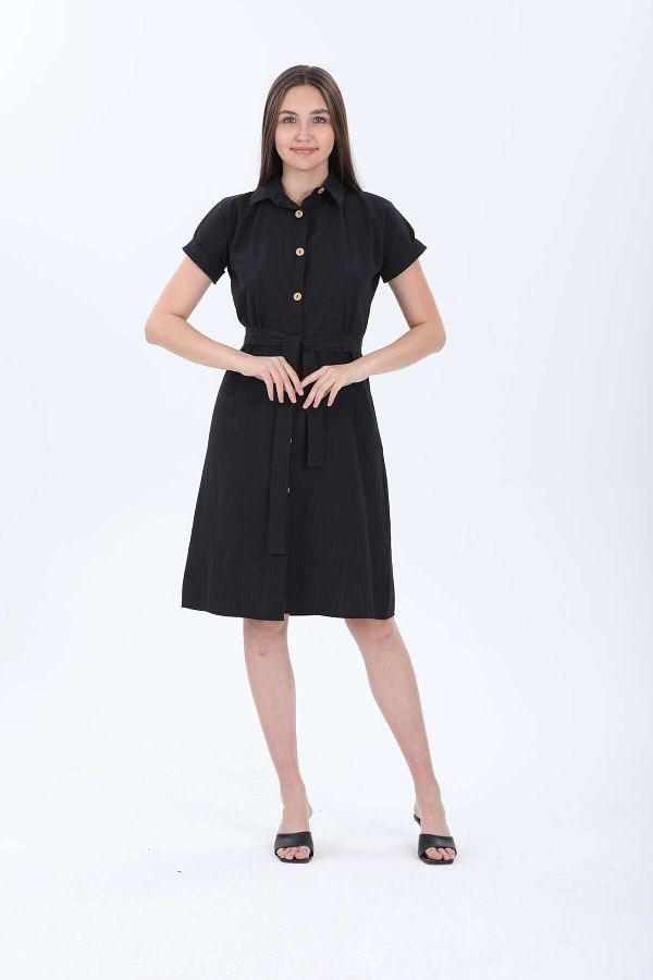 MENDY-Linen Shirt Dress 1