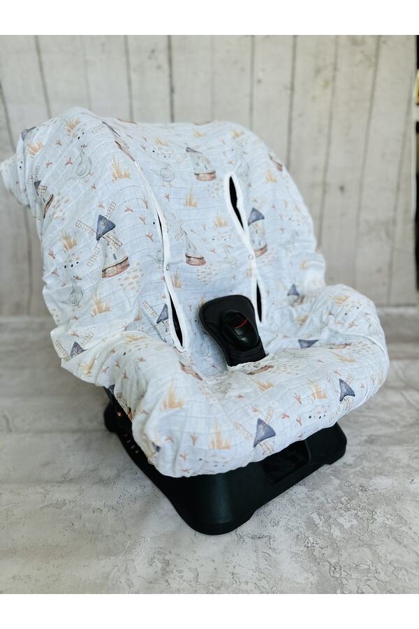 JUNİPERUS Bebek Müslin Oto Koltuk Puset Kılıfı Lastikli