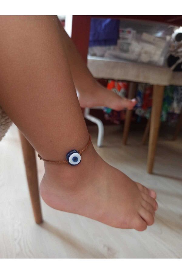 İDA ACCESSORY-Baby Anklet with Evil Eye Beads and String 1