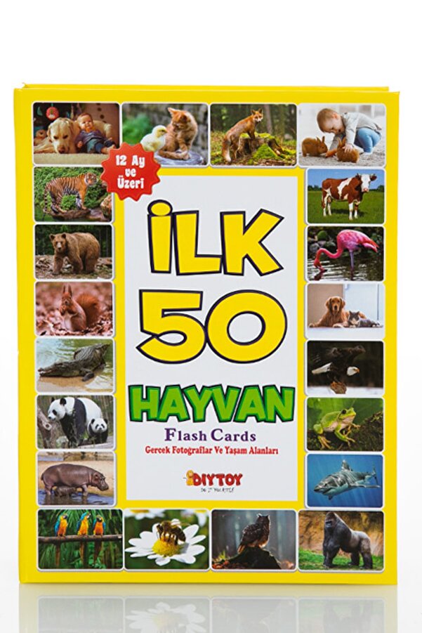 Diytoy İlk 50 Hayvan Zeka Kartı 21x15 Cm Sarı