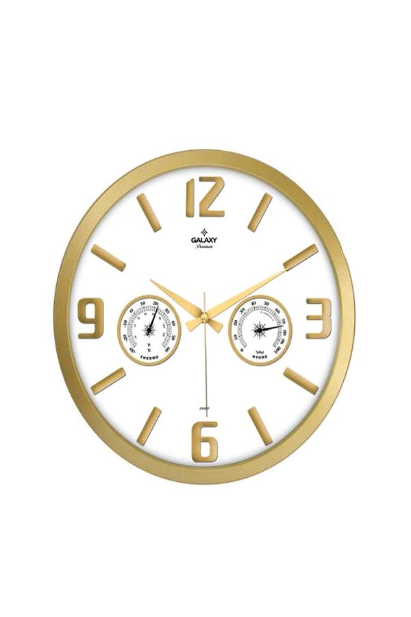 Galaxy-705-B Metal Wall Clock with Thermometer 2016St00052 1