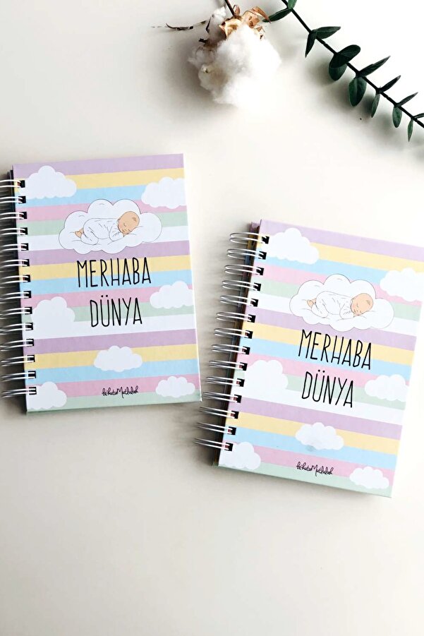 Bikutumutluluk Hediyelik - Ikiz Bebekler Için Ikili Merhaba Dünya Anne Bebek Ajandası Anı Defteri