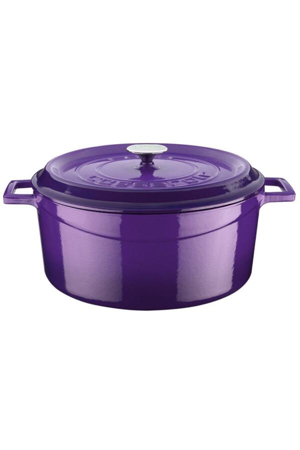 Lava Cast Iron Round Pot Trendy Diameter 32cm Purple