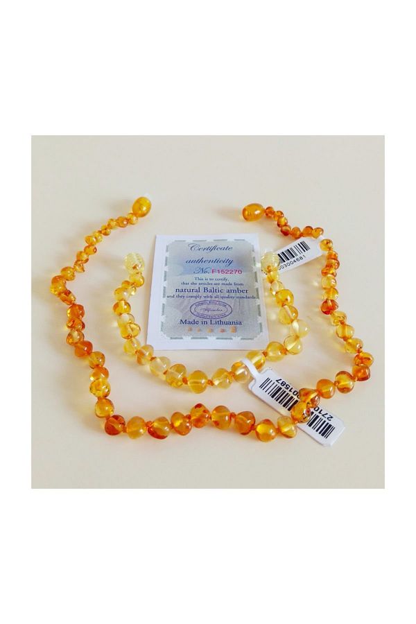 Sahi Aksesuar Certified Original Natural Pain Relief Drool Reducing Amber Baby Teeth Necklace and Bracelet Set Trendyol