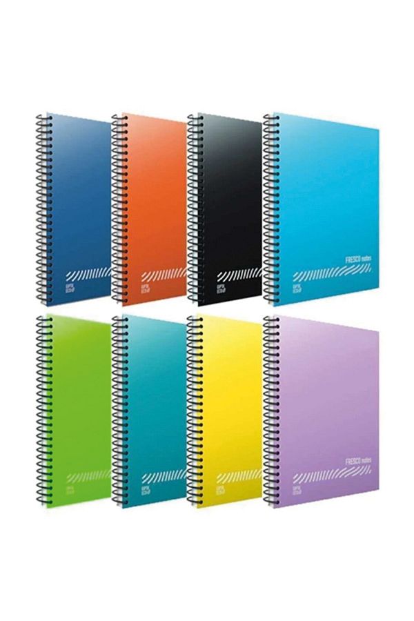 Gıpta-Fresco A4 96 Sheets Squared Spiral Plastic Cover 4 Notebook Set (4 Pieces) 1