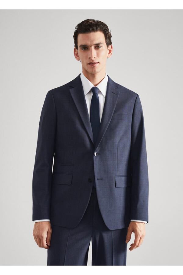 MANGO Man-Slim Fit Wool American Set 1