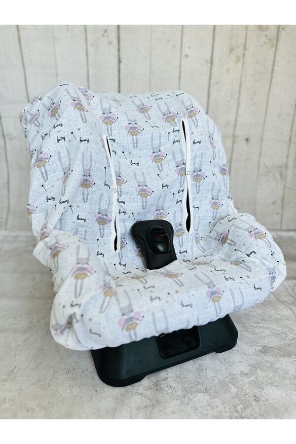 JUNİPERUS Bebek Müslin Oto Koltuk Puset Kılıfı Lastikli