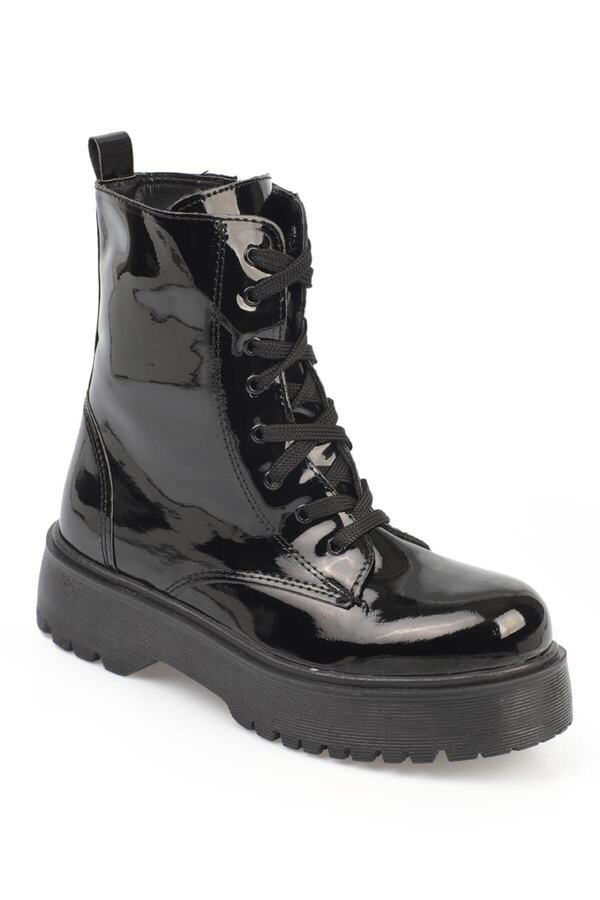 Capone Outfitters Round Toe, Front Lacing, Side Zipper, Ankle