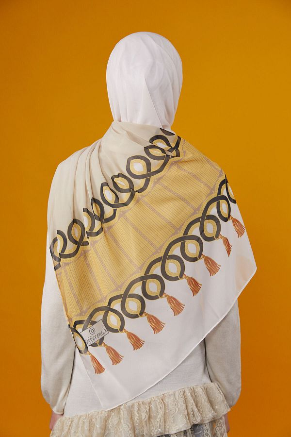 Differenza-VINTAGE PATTERNED SHAL - MUSTARD 1
