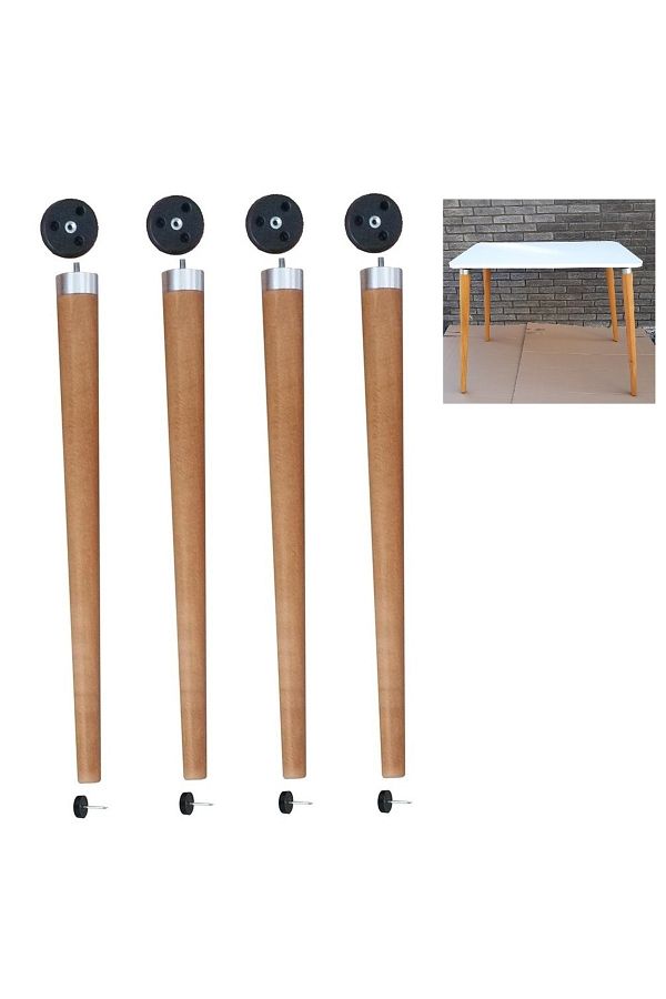 Depolife-Solid Hornbeam Conical Wood Leg with M8 Screw and Mounting Hardware Angle Table Table Leg 1