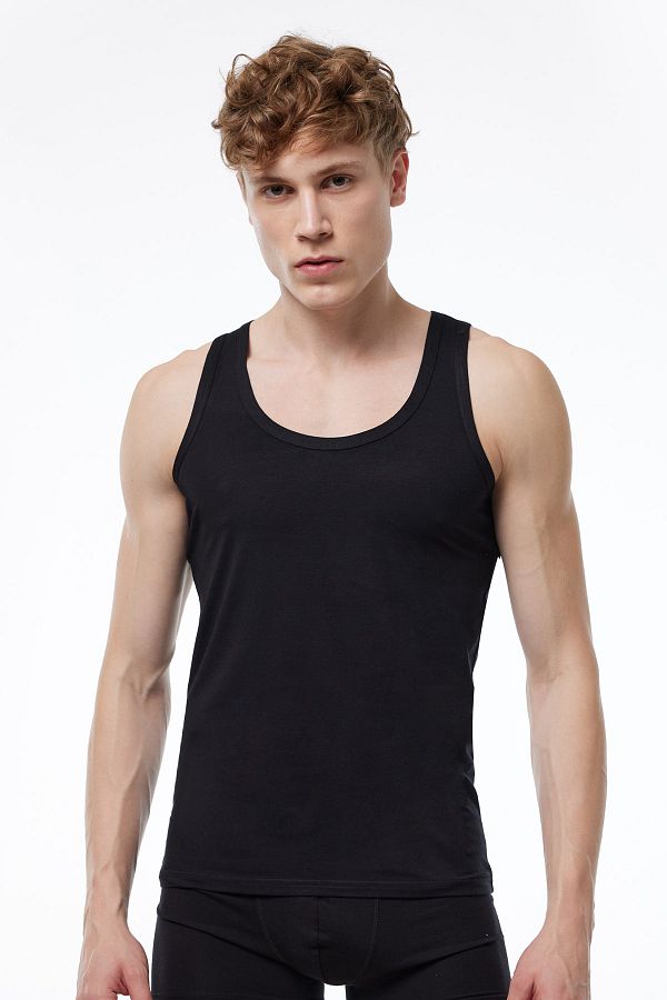 Malabadi-Men's Black High-End Micro Modal Undershirt 910 1
