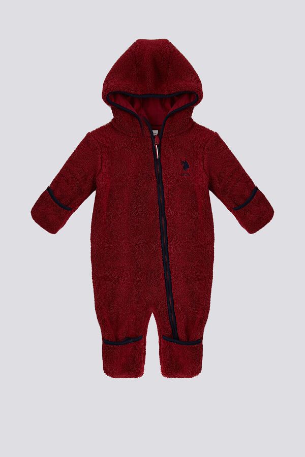 U.S. Polo Assn. BASE. Polo Assn Claret Red Baby Jumpsuit with Booties Trendyol