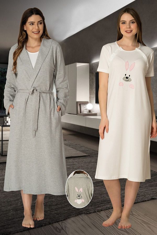 Women's rabbit dressing gown outlet