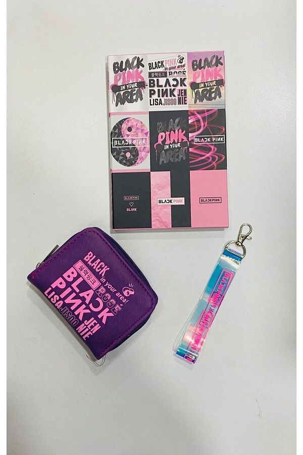 GC GÖKHAN CLUB-BLACKPINK NOTEBOOK KEYRING WALLET COMBINATION 1