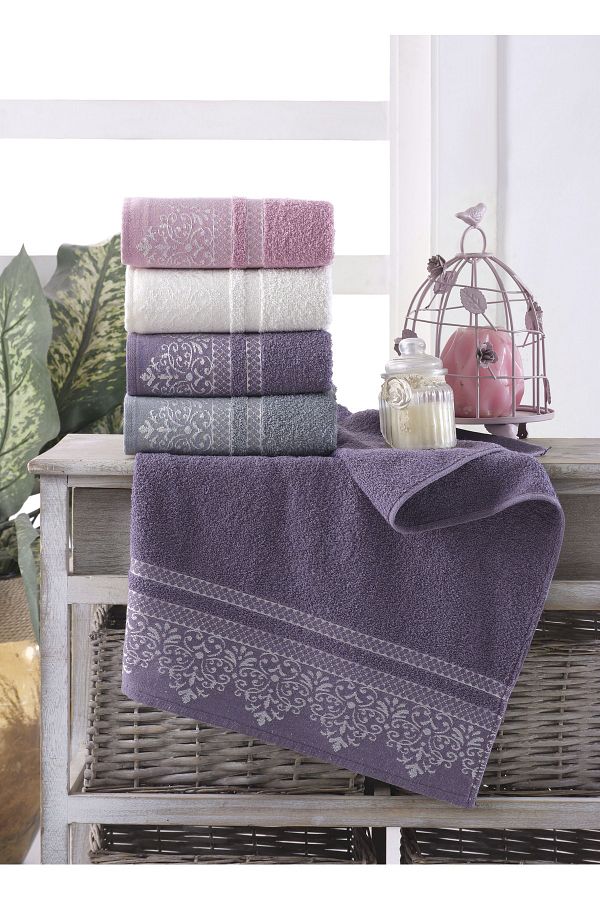 Mariva home-Damask Set of 4 Hand & Face Towels 1