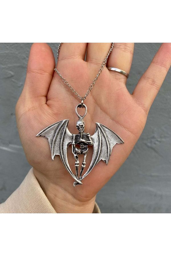 K stebek Bat Wings Skeleton Necklace Trendyol