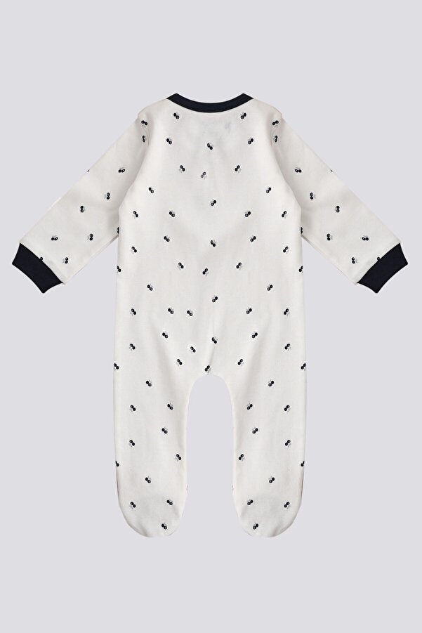Polo Polo Assn Cream Cherry Pattern Baby Jumpsuit