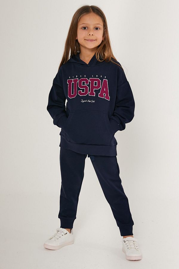 Girls navy hot sale blue tracksuit