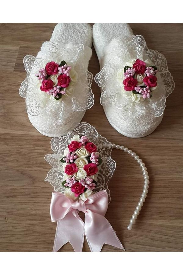 MİNİK ADIMLAR-Little Steps Maternity Set Maternity Crown and Slippers 1