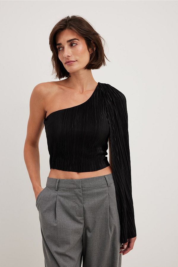 NA KD Pleated One Shoulder Top Trendyol